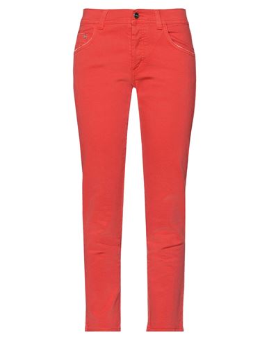 Woman Jeans Coral Size 26 Cotton, Elastane