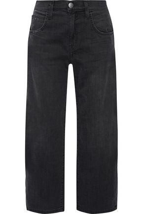 CURRENT/ELLIOTT The Barrel Crop high-rise wide-leg jeans