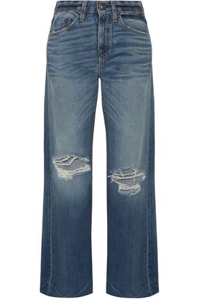 SIMON MILLER Basin high-rise distressed wide-leg jeans