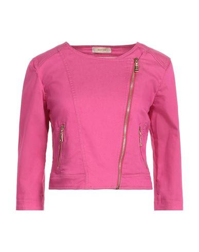 Marani Jeans Woman Denim Outerwear Fuchsia Size 12 Cotton, Polyester, Elastane In Pink