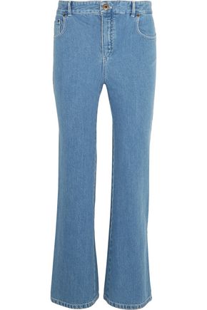 CHLOÉ SCALLOPED HIGH-RISE FLARED JEANS,3074457345617507557