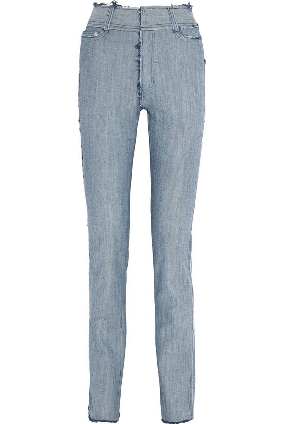 Frayed high-rise slim-leg jeans | NORMA KAMALI | Sale up to 70% off ... Frayed high-rise slim-leg jeans | NORMA KAMALI | Sale up to 70% off | THE OUTNET