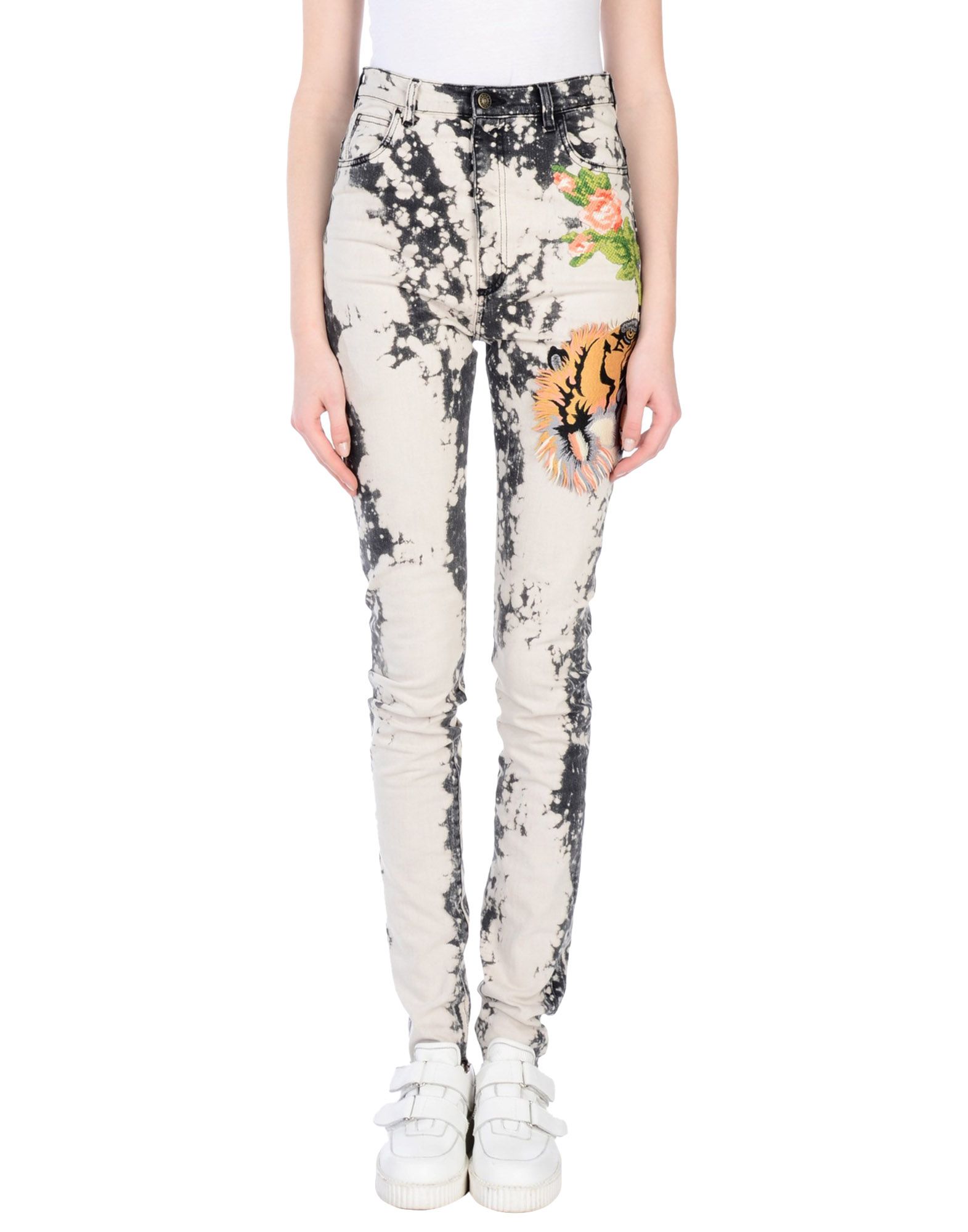 gucci 刺绣弹力棉质紧身牛仔裤 in denim