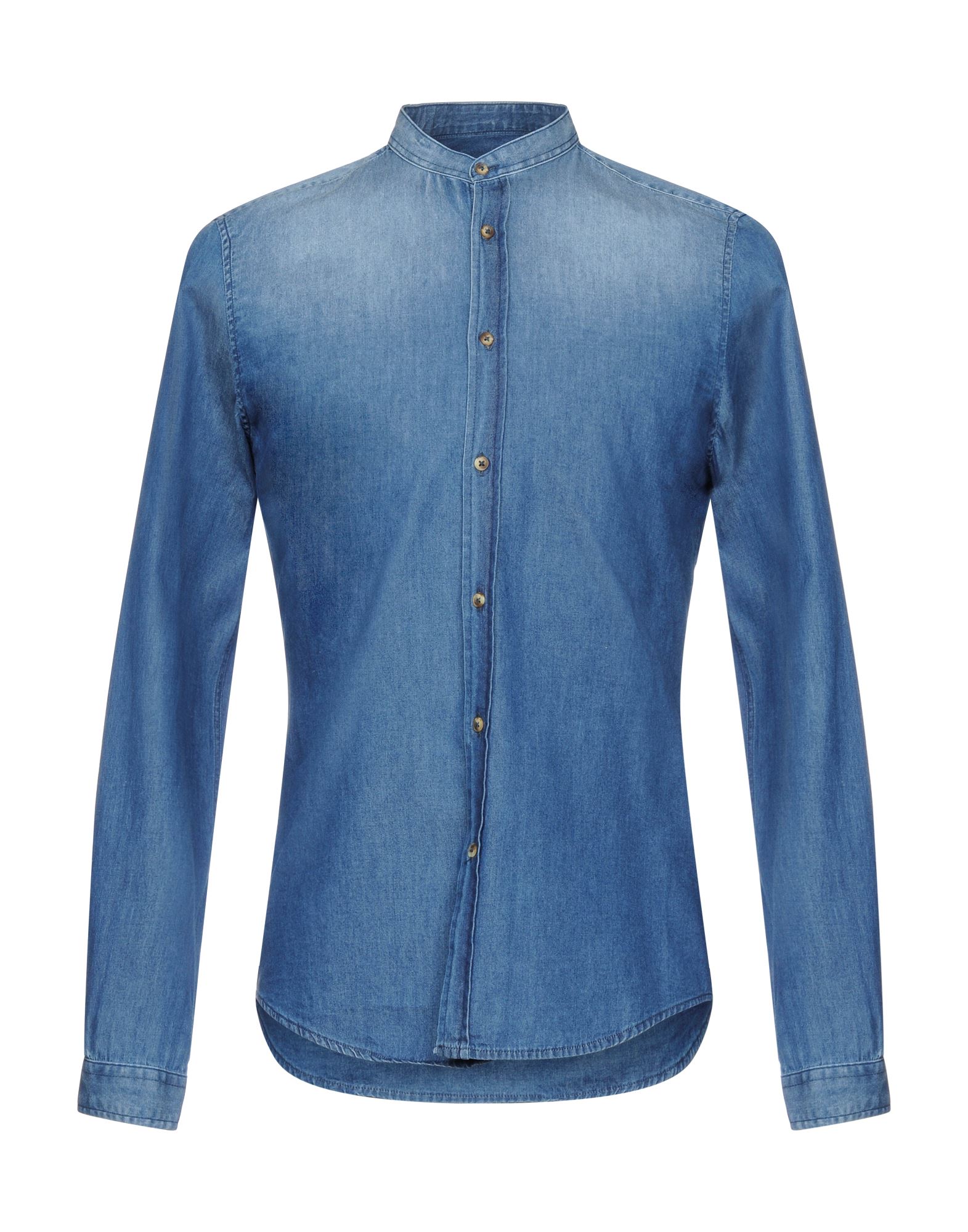 《セール開催中》ALPHA STUDIO メンズ デニムシャツ ブルー 50 コットン 100%