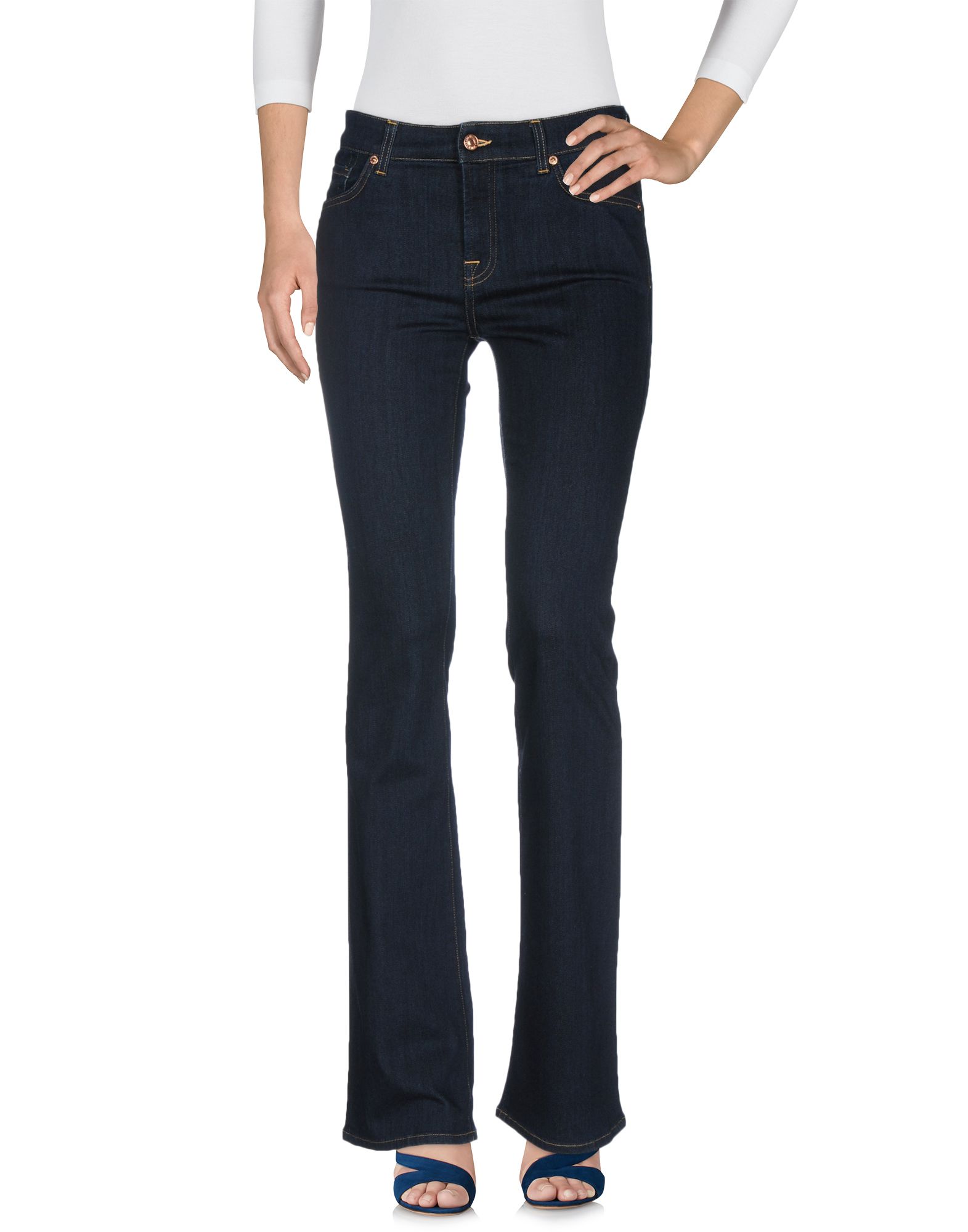 7 FOR ALL MANKIND 7 FOR ALL MANKIND WOMAN JEANS BLUE SIZE 23 COTTON, ELASTOMULTIESTER, ELASTANE,42663754JF 1
