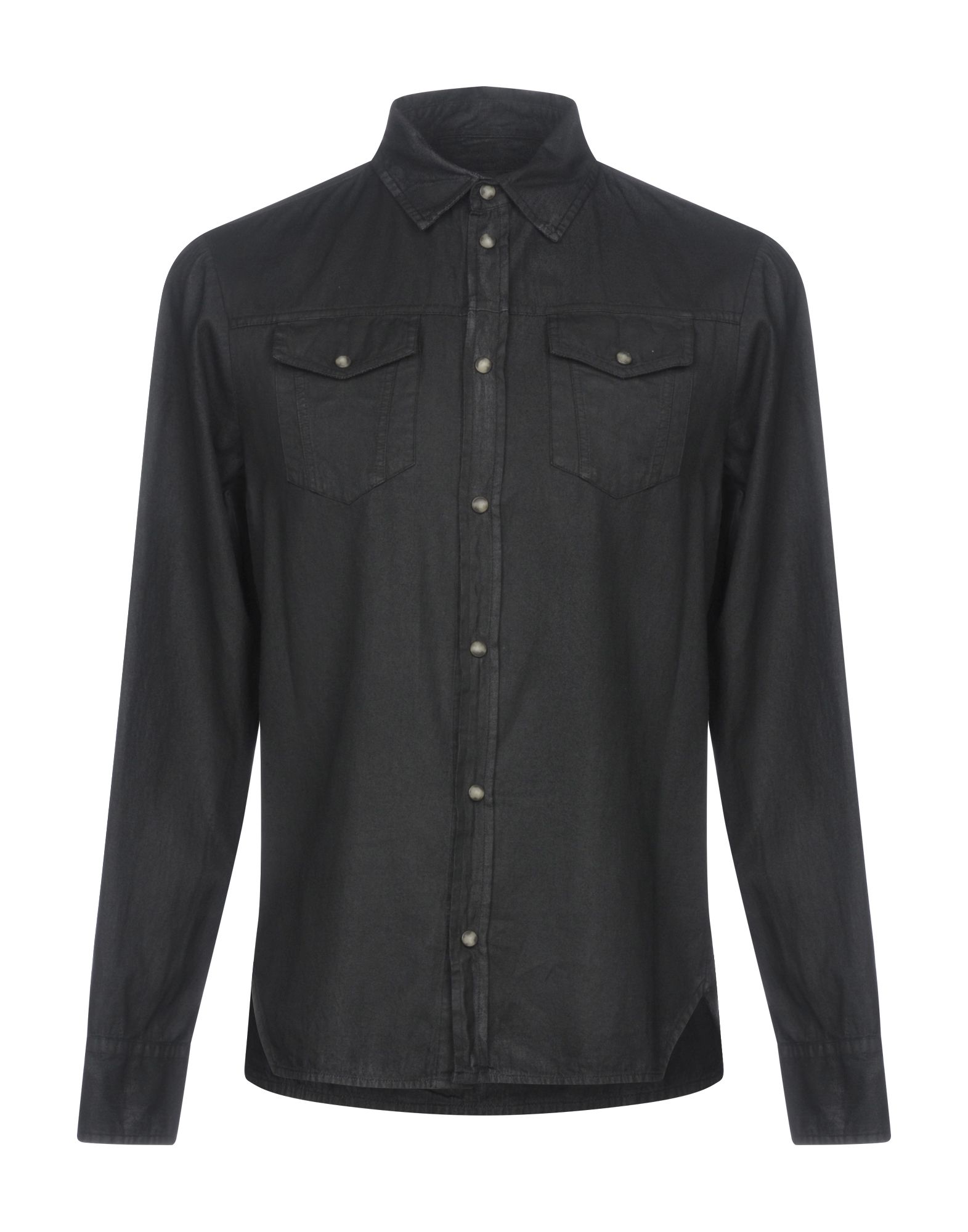 《送料無料》FRANKIE MORELLO メンズ デニムシャツ ブラック S コットン 100%