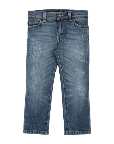 Shop Dolce & Gabbana Toddler Boy Jeans Blue Size 6 Cotton, Elastane, Cow Leather