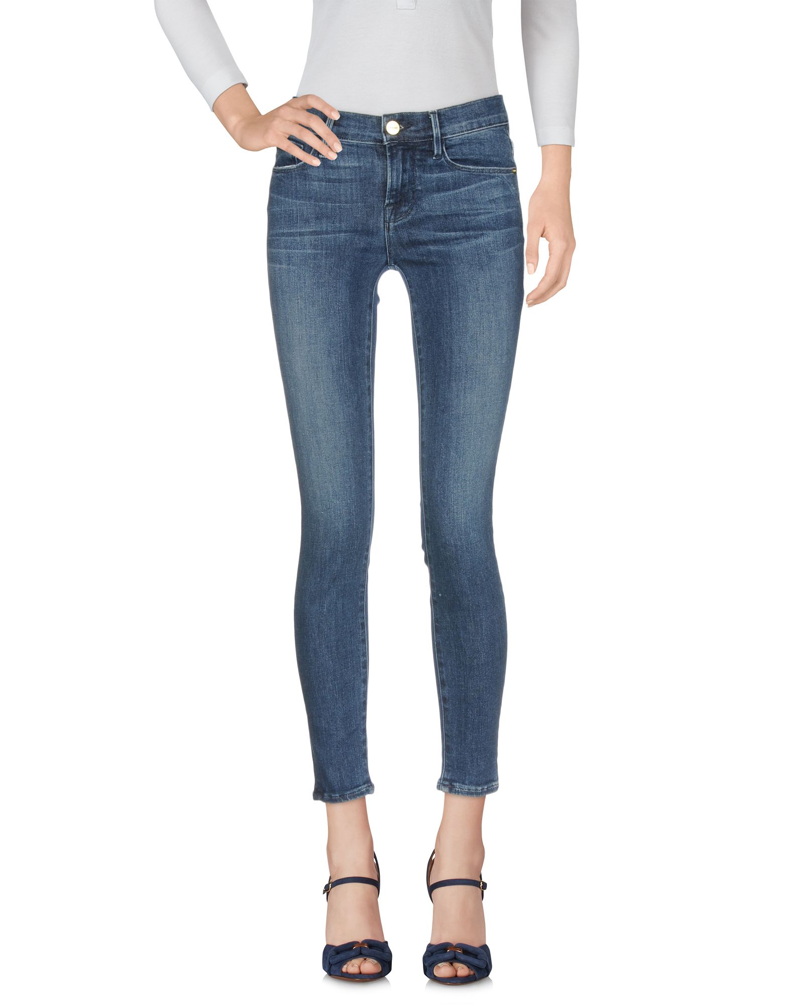 Shop Frame Denim Pants In Blue