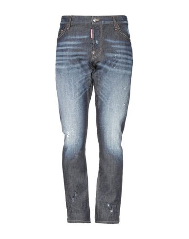 Man Jeans Blue Size 36 Cotton, Elastane, Bovine leather