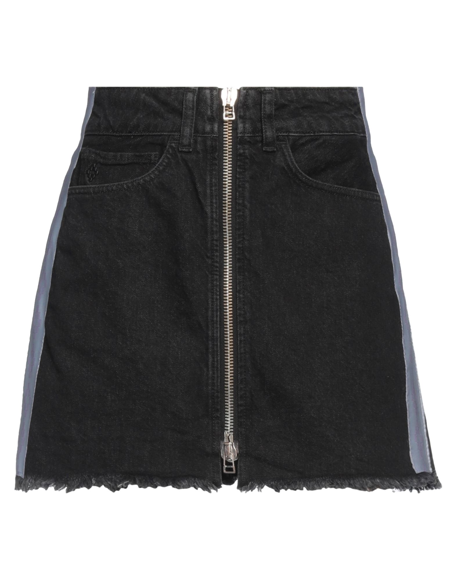 Shop Marcelo Burlon County Of Milan Marcelo Burlon Woman Denim Skirt Black Size 27 Cotton, Hemp, Polyester