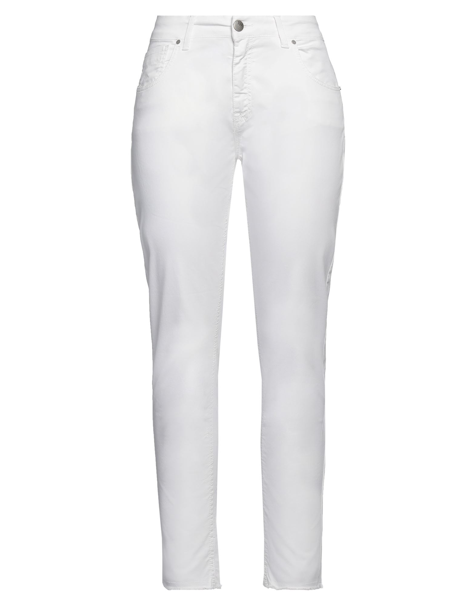 Shop Jijil Woman Jeans White Size 30 Cotton, Elastane
