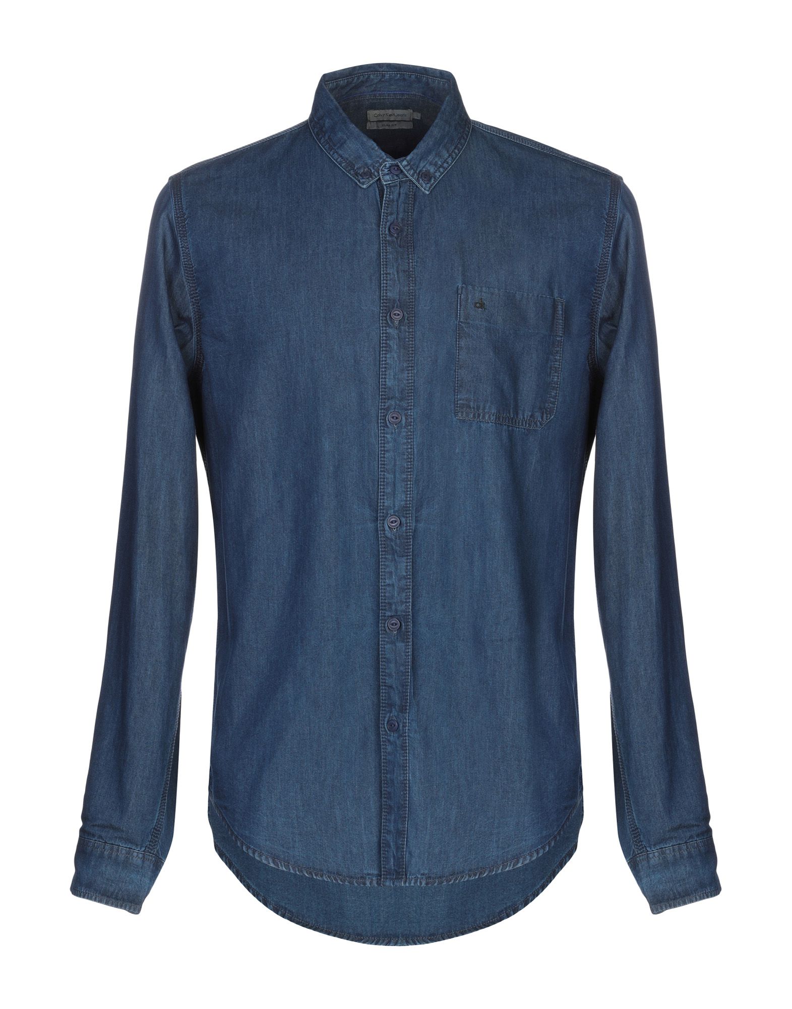 《送料無料》CALVIN KLEIN JEANS メンズ デニムシャツ ブルー XL コットン 100%
