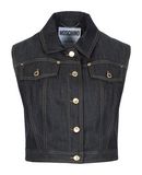 MOSCHINO Damen Jeansjacke/-mantel Farbe Blau Gr��e 3