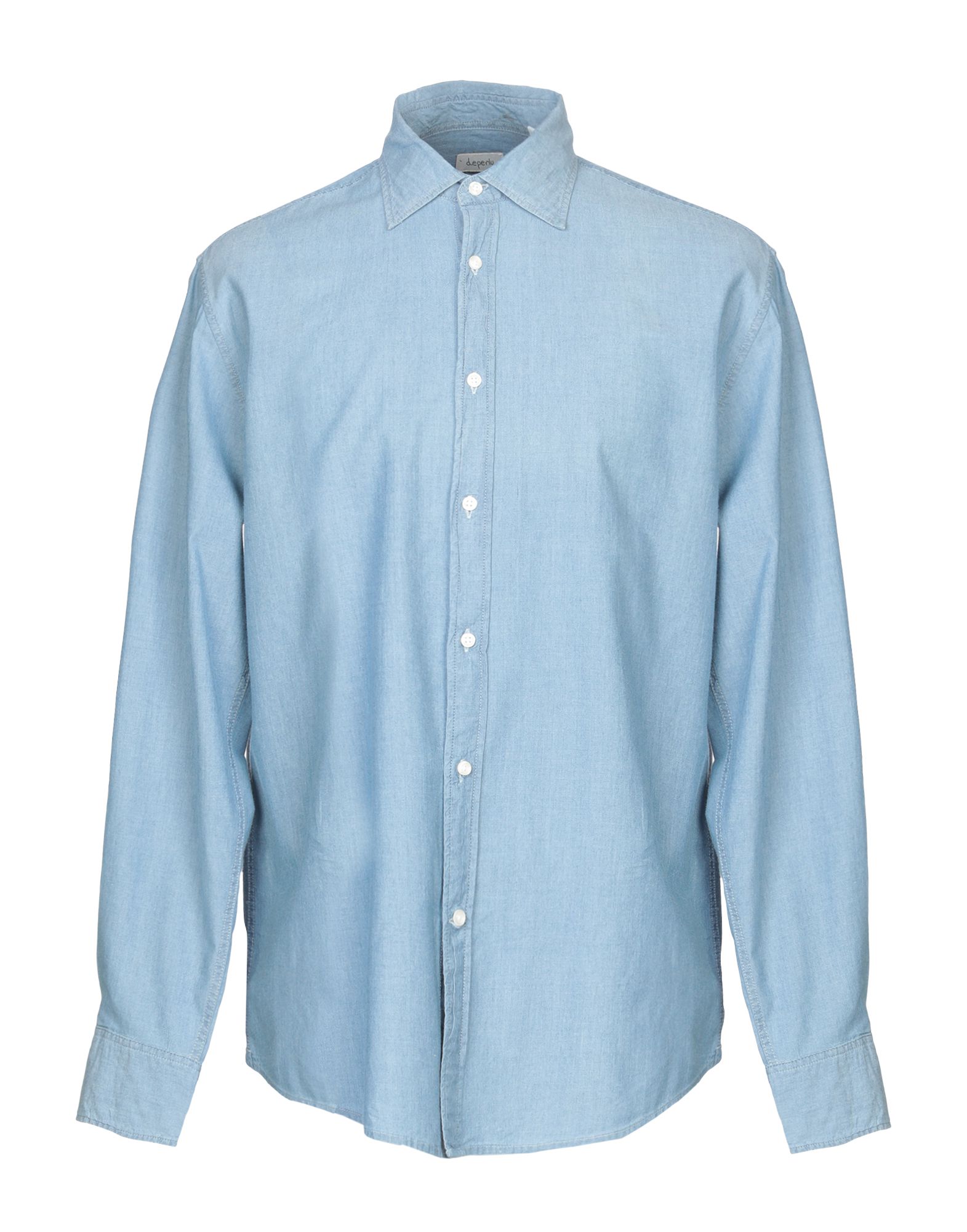 《送料無料》DEPERLU メンズ デニムシャツ ブルー S コットン 100%