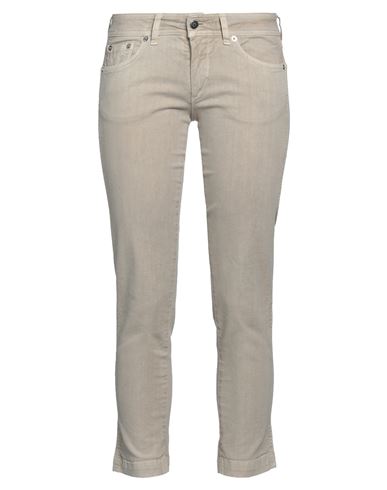 Woman Jeans Beige Size 26 Cotton, Lycra