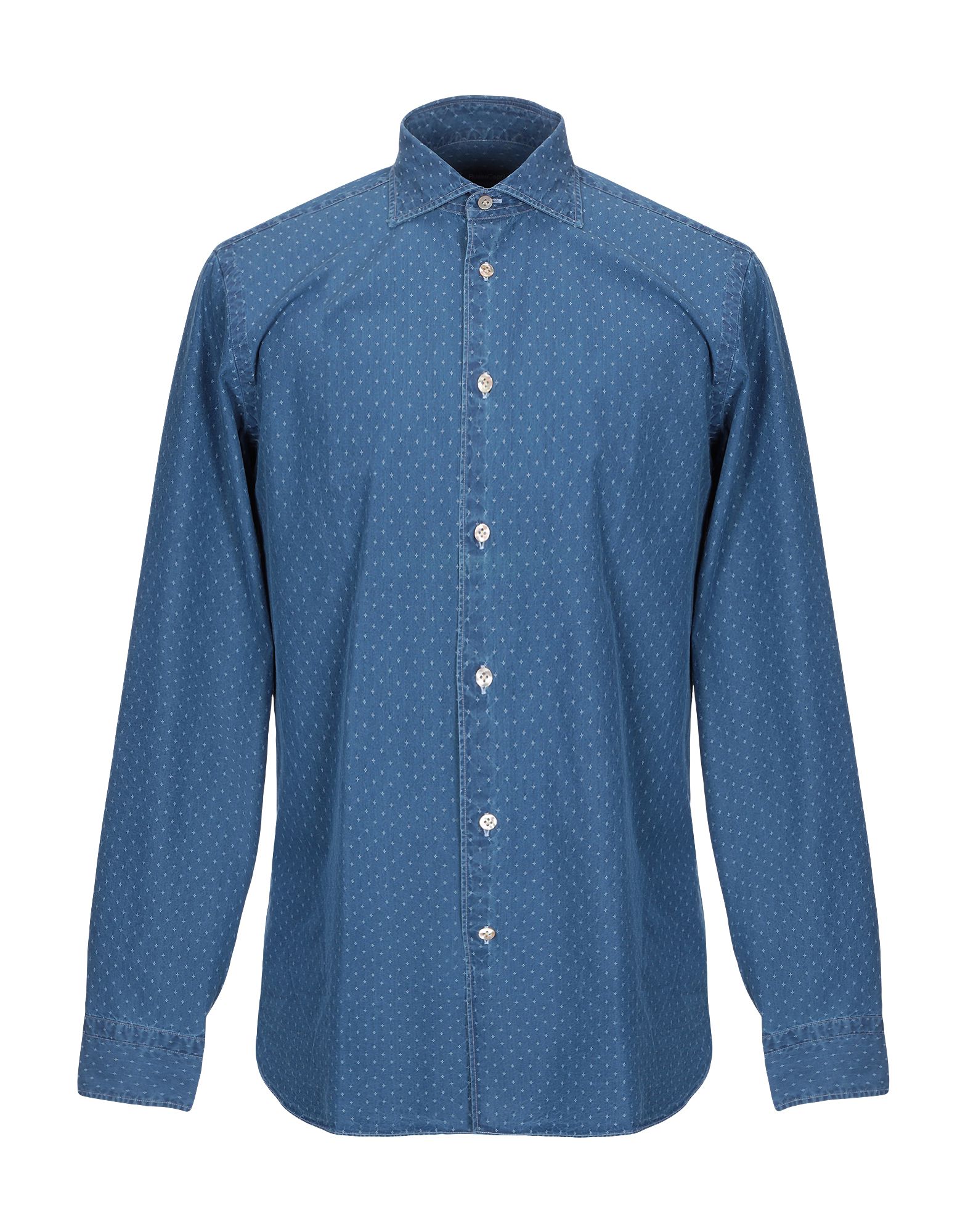 《送料無料》BORRIELLO NAPOLI メンズ デニムシャツ ブルー 41 コットン 100%