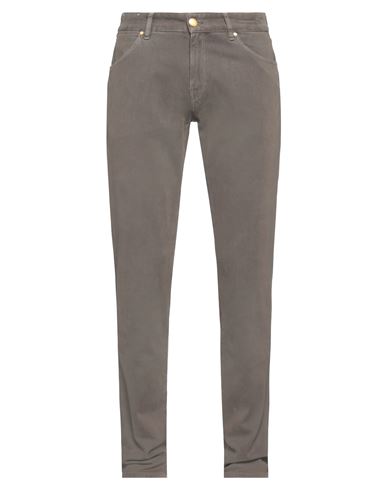 Shop Pt Torino Man Jeans Khaki Size 35 Cotton, Elastane In Beige