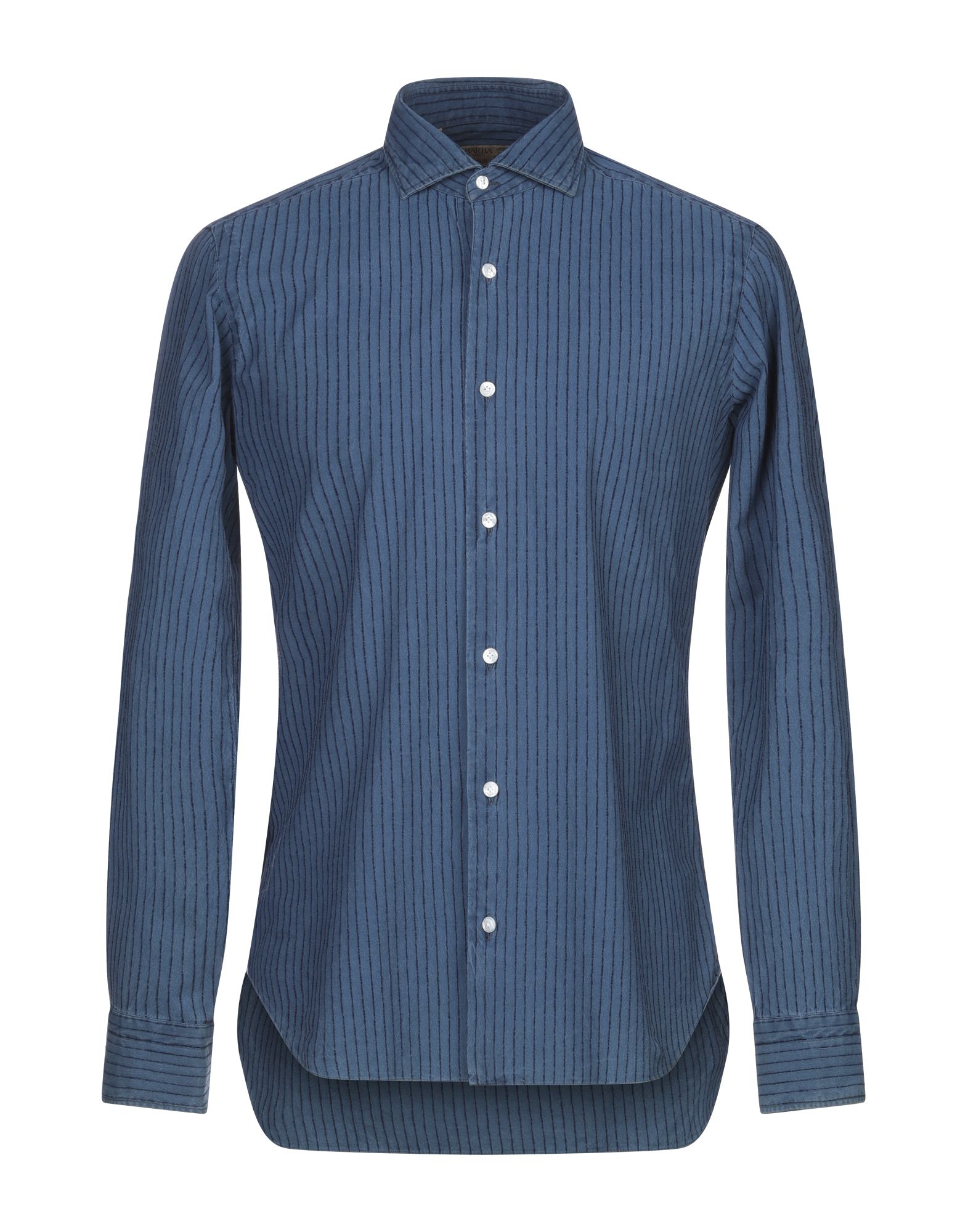 《送料無料》BARBA Napoli メンズ デニムシャツ ブルー 39 コットン 100%