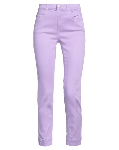 Twenty Easy By Kaos Woman Denim Pants Lilac Size 25 Tencel, Cotton, Polyester, Elastane In Purple