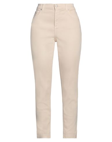 Twenty Easy By Kaos Woman Denim Pants Cream Size 32 Tencel, Cotton, Polyester, Elastane In White