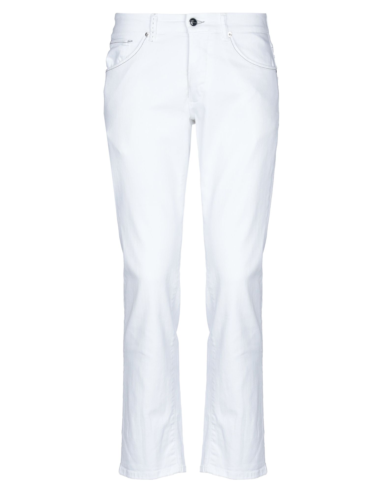 Shop Mc Denimerie Man Jeans White Size 34 Cotton, Elastane