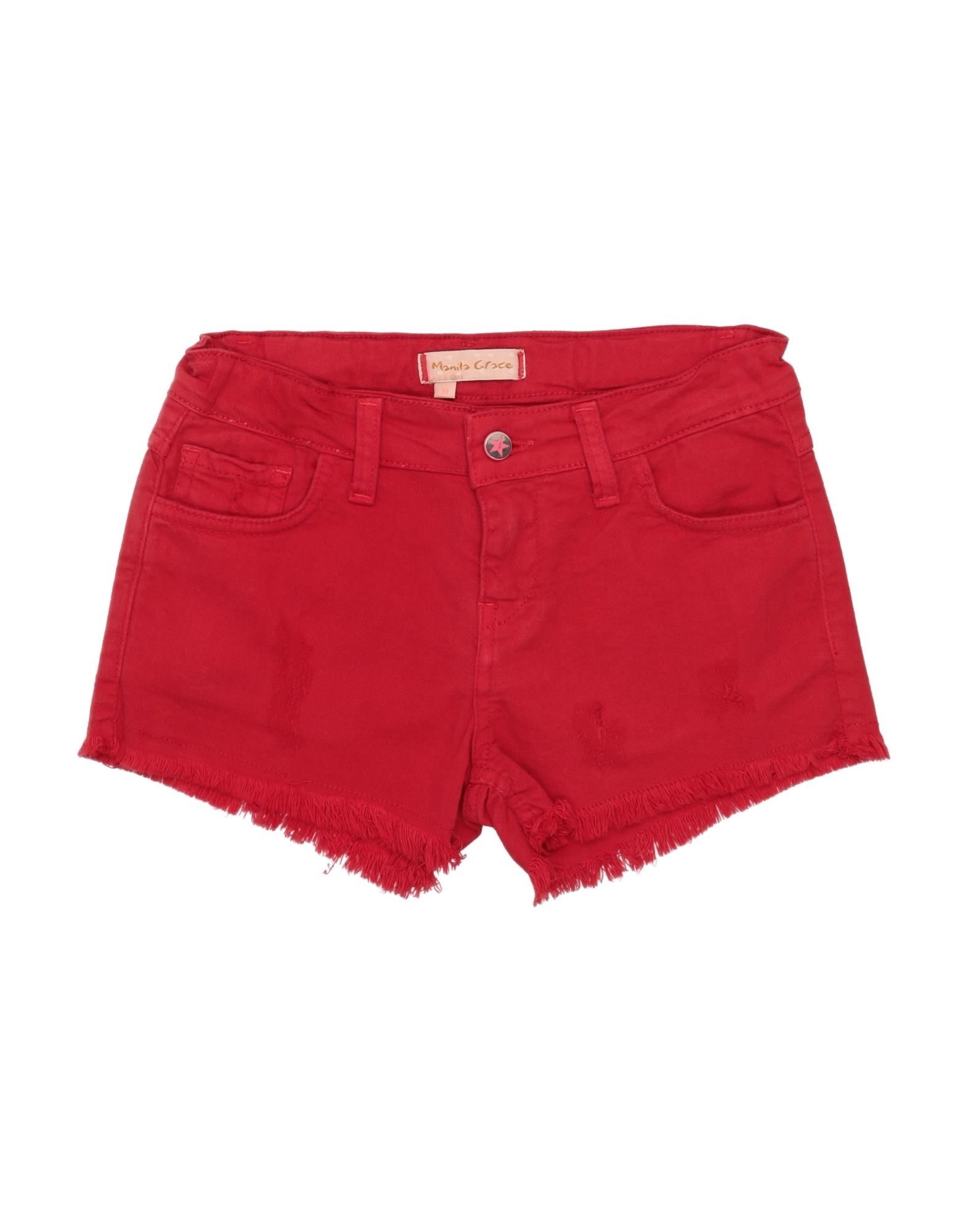 Manila Grace Kids' Denim Shorts In Red