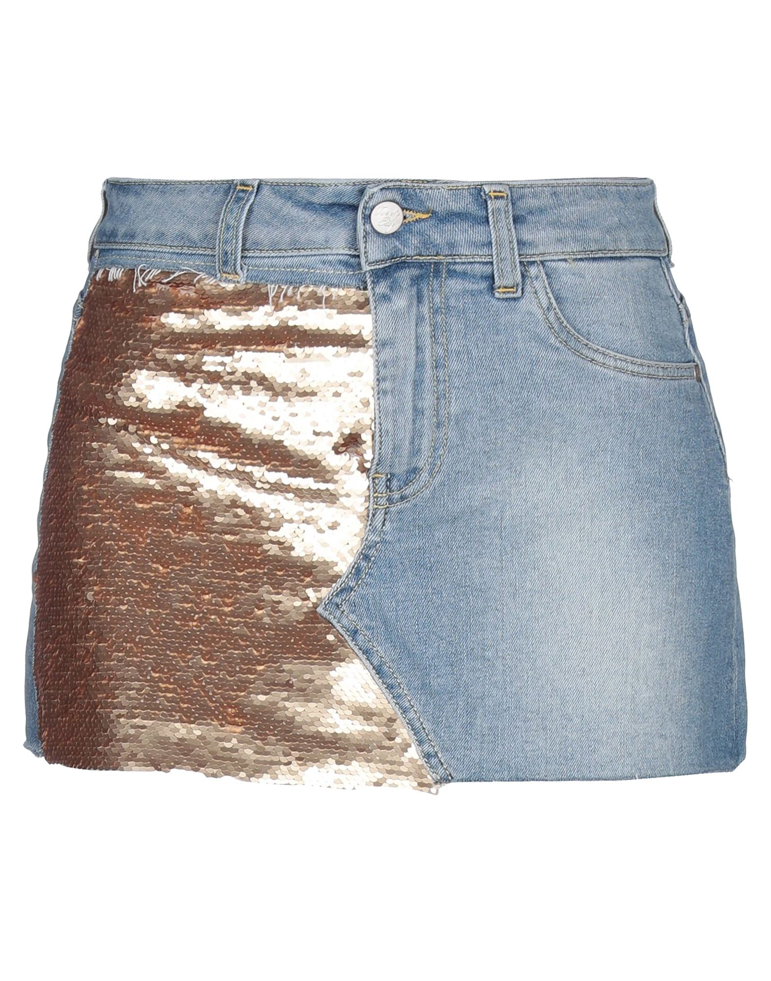 TWENTY EASY BY KAOS TWENTY EASY BY KAOS WOMAN DENIM SKIRT BLUE SIZE 31 COTTON, ELASTANE 
