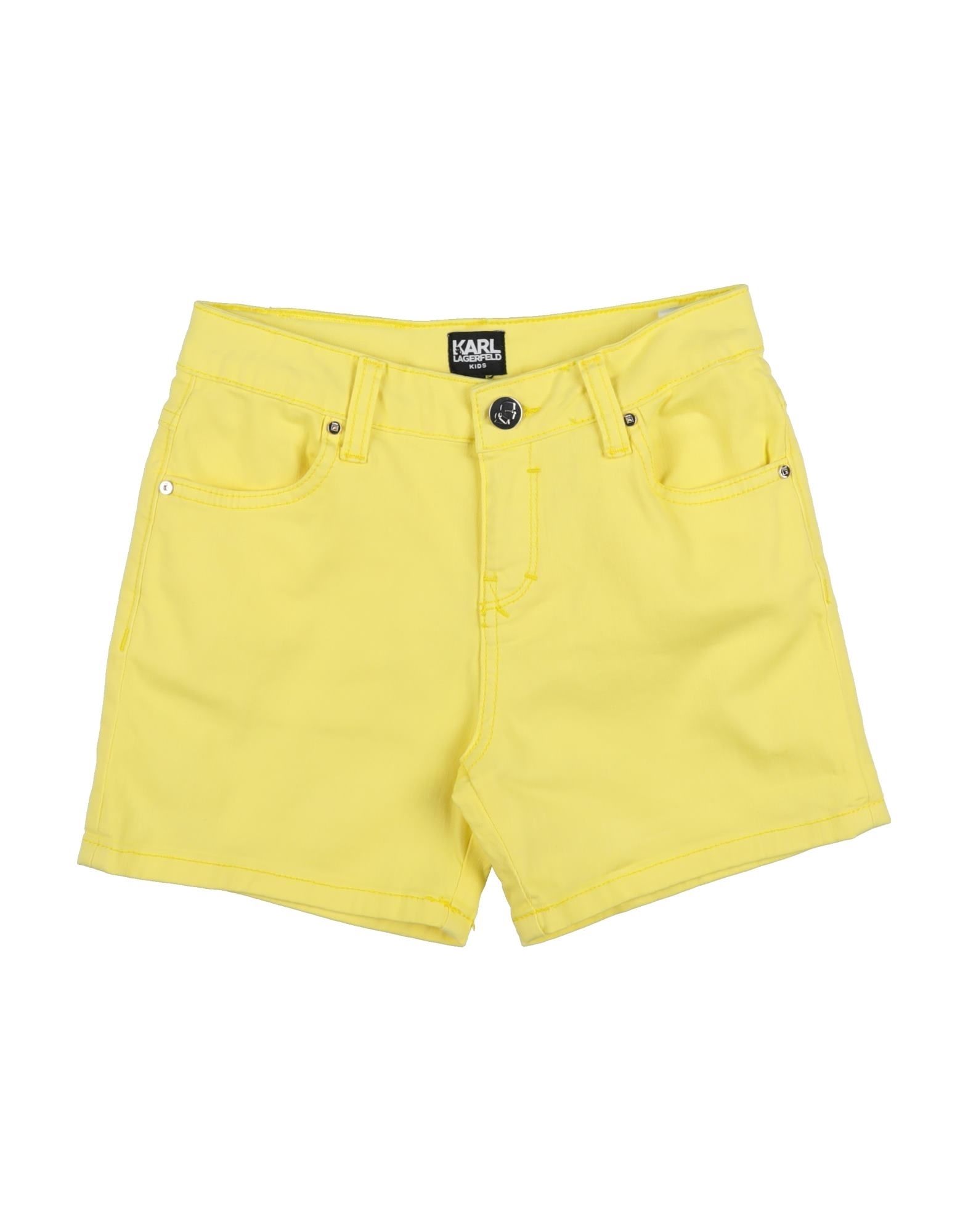 Karl Lagerfeld Kids' Denim Shorts In Yellow