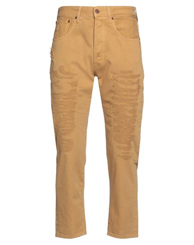 Shop People (+)  Man Jeans Camel Size 32 Cotton In Beige