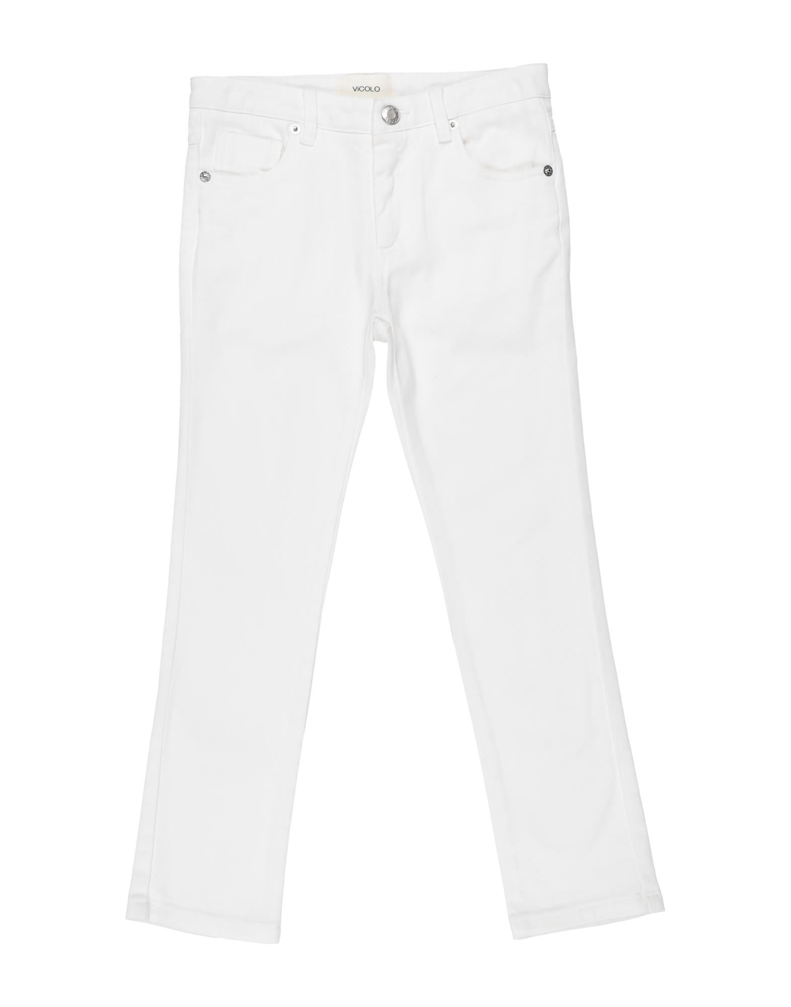 Shop Vicolo Toddler Girl Jeans White Size 6 Cotton, Elastane