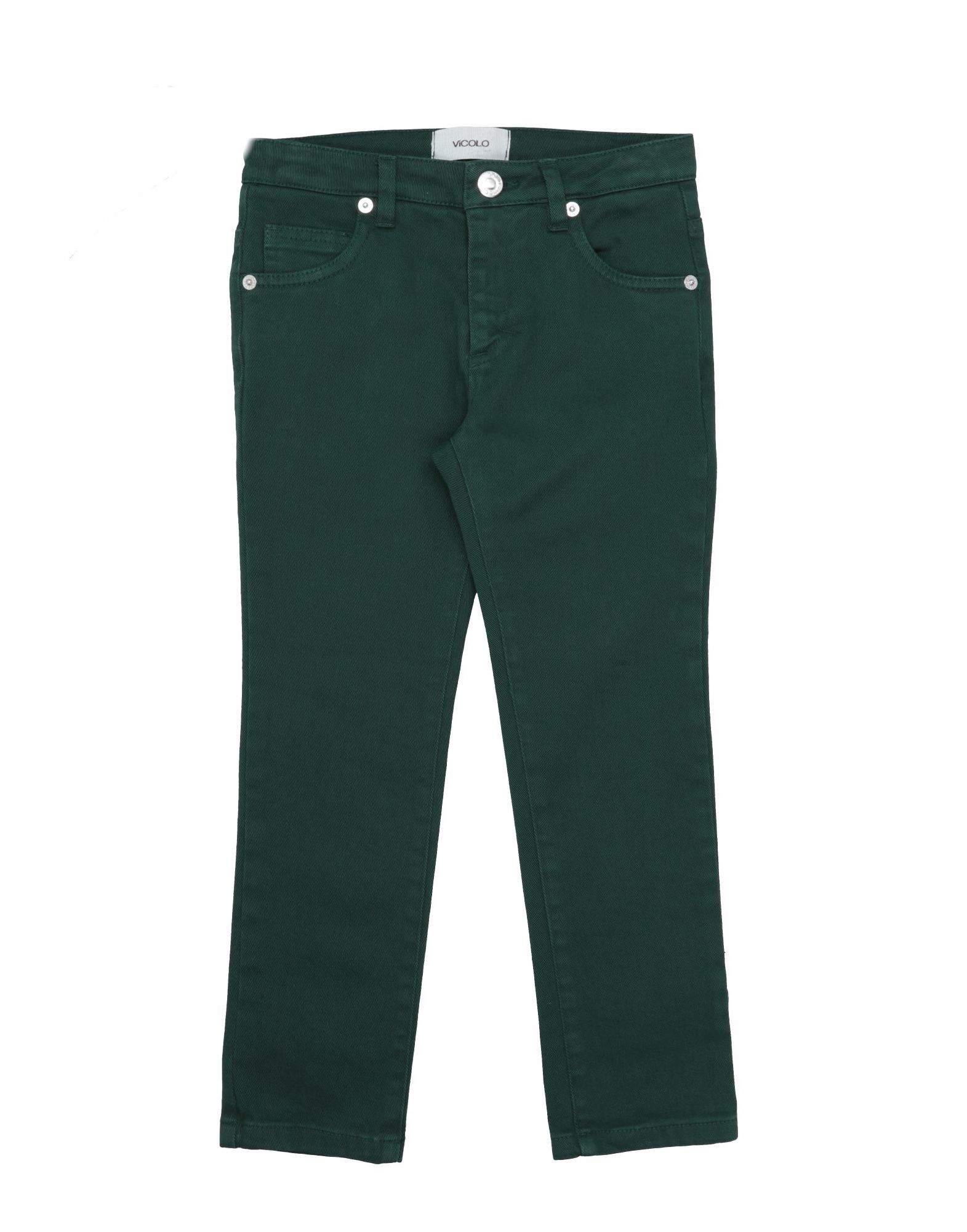 Shop Vicolo Toddler Girl Jeans Dark Green Size 6 Cotton, Elastane