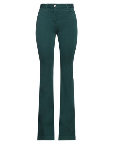 Pt Torino Woman Denim Pants Emerald Green Size 24 Cotton, Polyester, Elastane