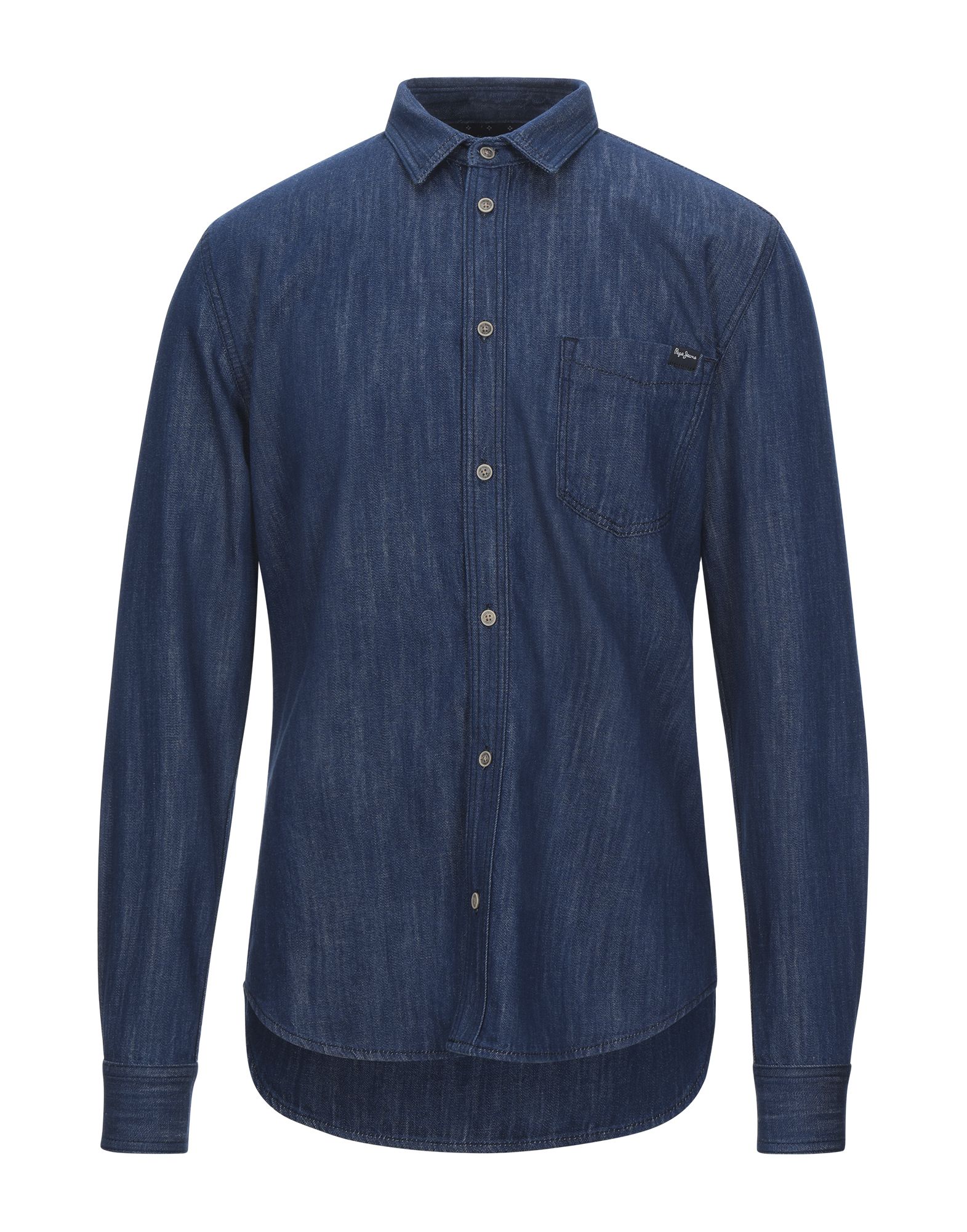 《セール開催中》TRU-BLU by PEPE JEANS メンズ デニムシャツ ブルー M コットン 100%
