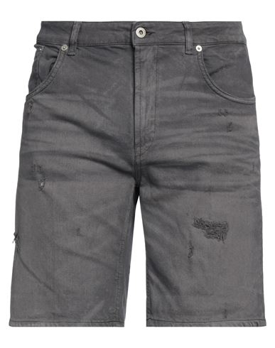Dondup Man Denim Shorts Steel Grey Size 34 Cotton, Elastane