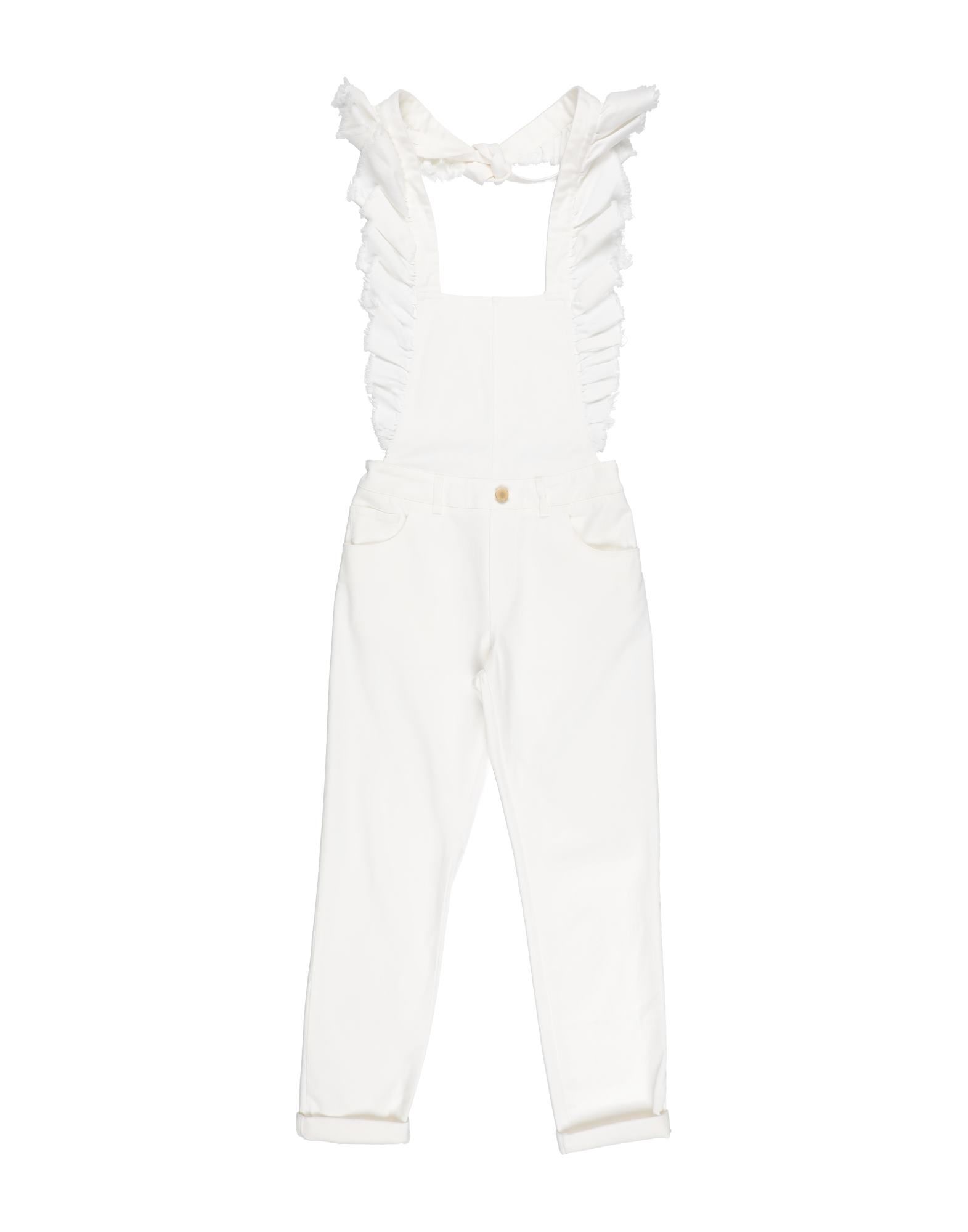 ＜YOOX＞ PHILOSOPHY di LORENZO SERAFINI ガールズ 9-16 歳 パンツジャンプスーツ ホワイト 12 コットン 97% / ポリウレタン 3%画像