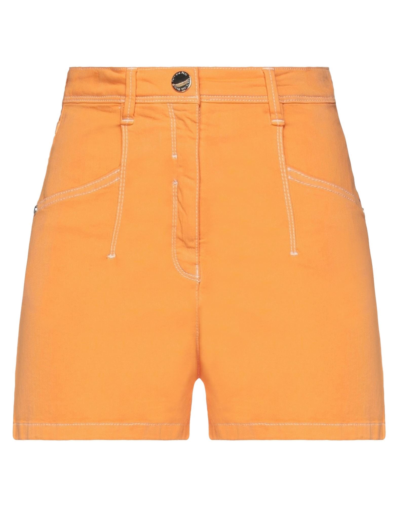 Patrizia Pepe Denim Shorts In Orange