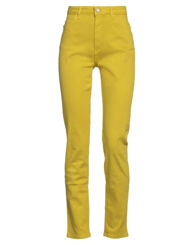 Manila Grace Woman Jeans Yellow Size 27 Cotton, Elastane