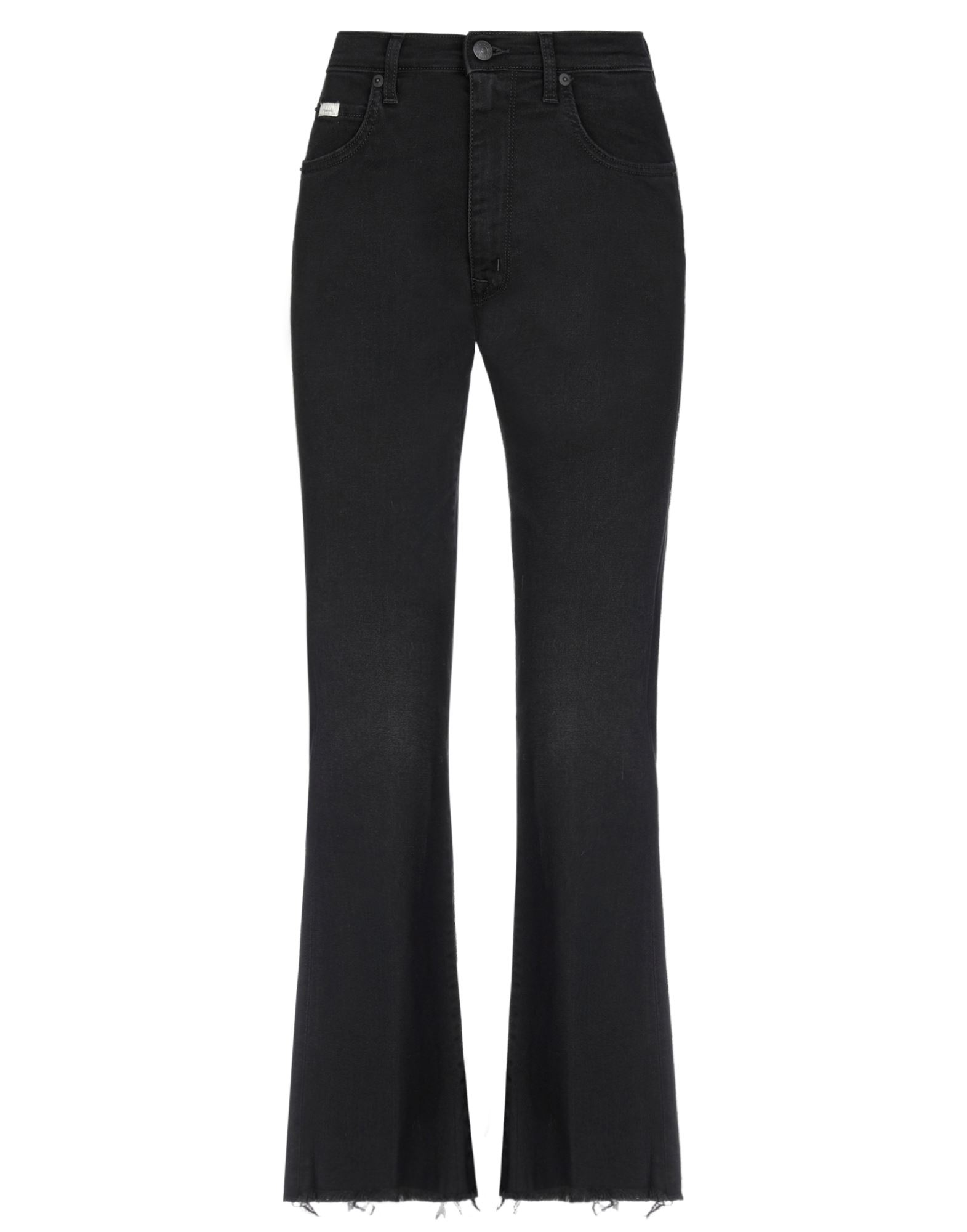 People (+)  Woman Denim Pants Black Size 28 Cotton, Elastomultiester, Elastane In Black