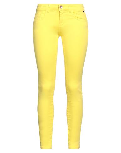 Souvenir Woman Jeans Yellow Size S Cotton, Elastomultiester, Elastane