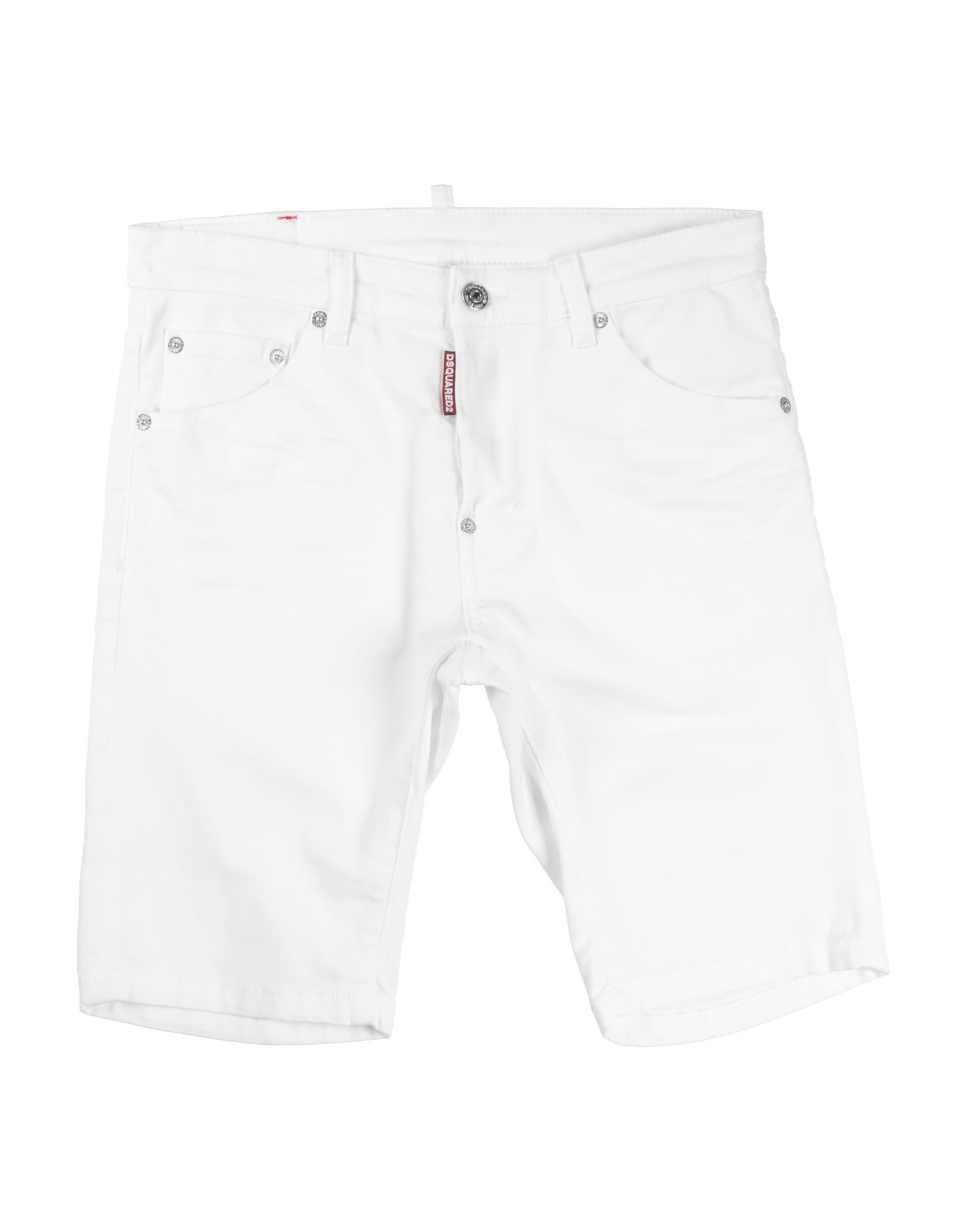 Dsquared2 Rear Logo Patch Denim Shorts In White