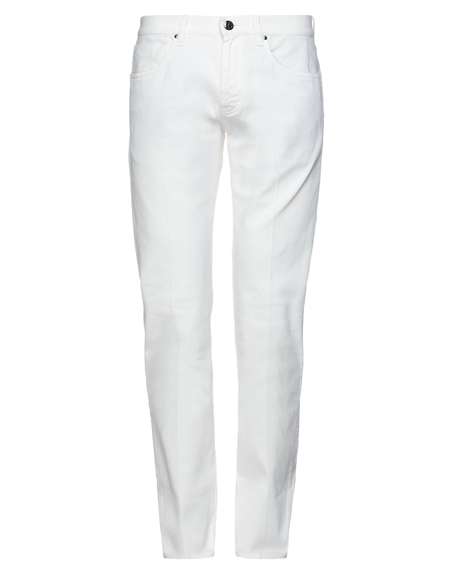 Shop Giorgio Armani Man Jeans White Size 30 Cotton, Elastane