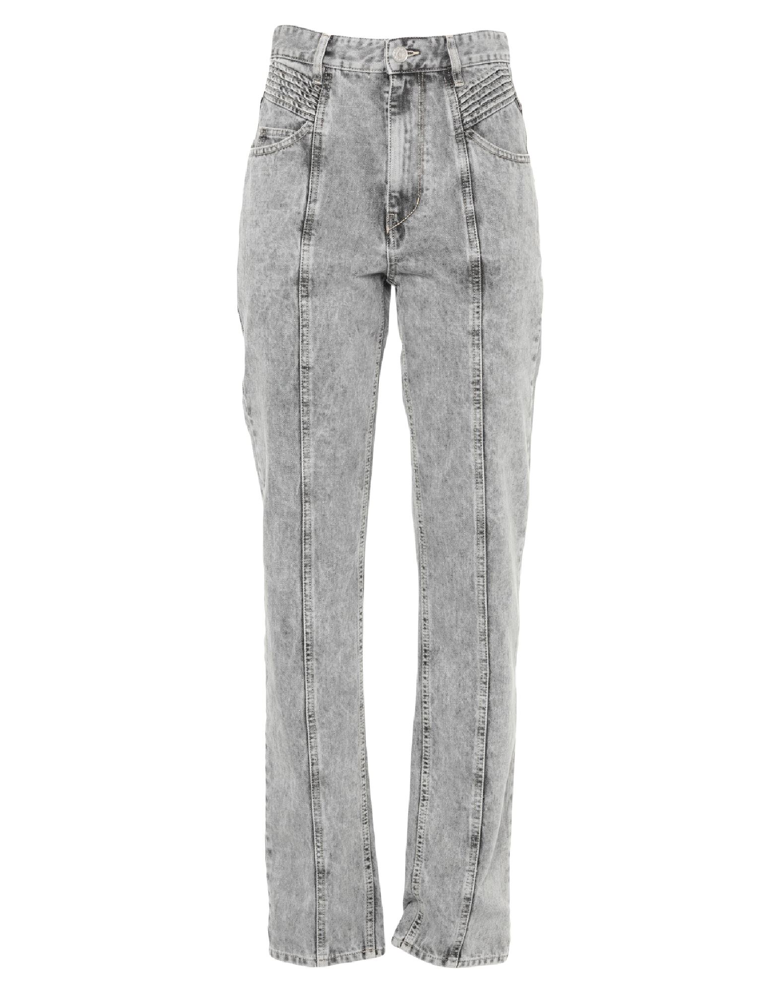Isabel Marant Étoile Henoya High Waist Cotton Denim Jeans In Grey
