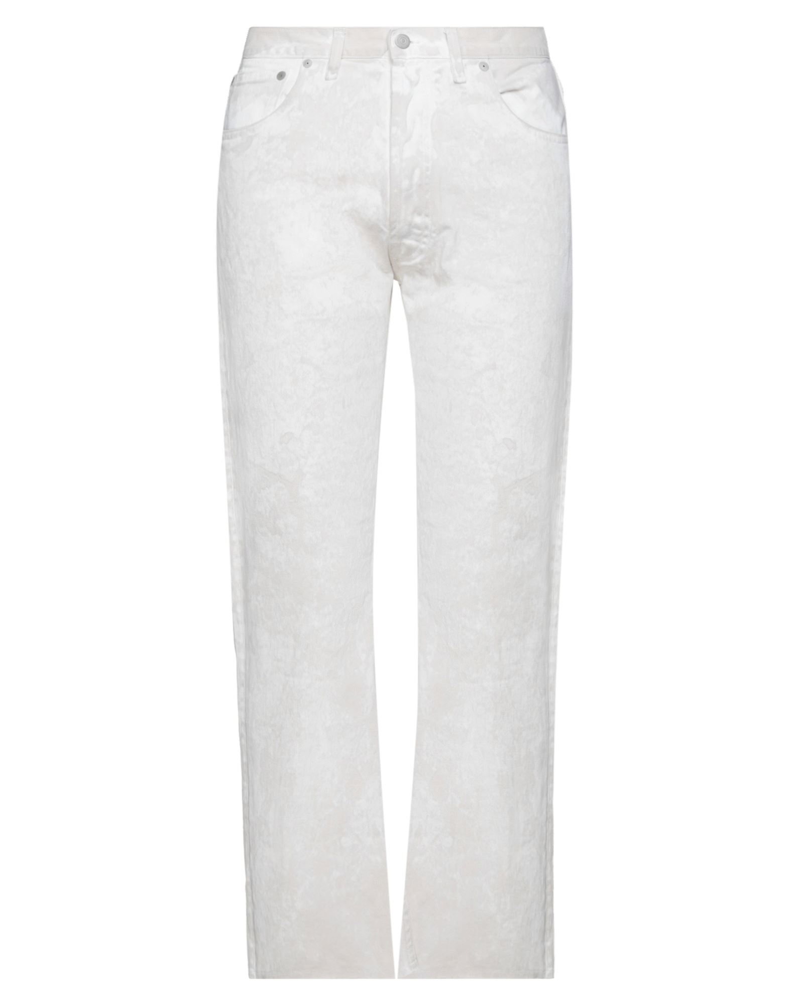 Maison Margiela Cracked Effect Coated Jeans In Beige