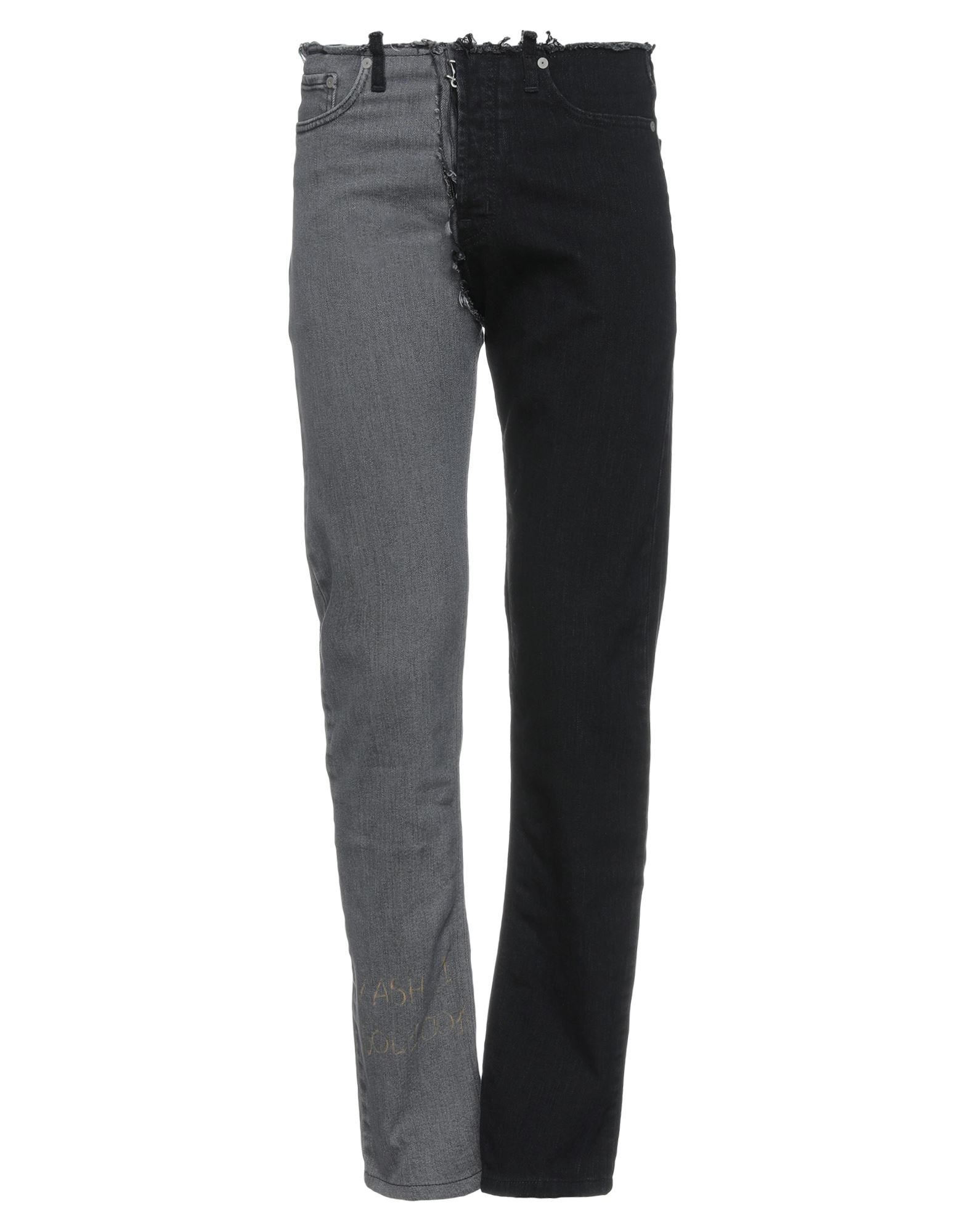 Maison Margiela Men's Split-denim Straight-leg Jeans In Grey