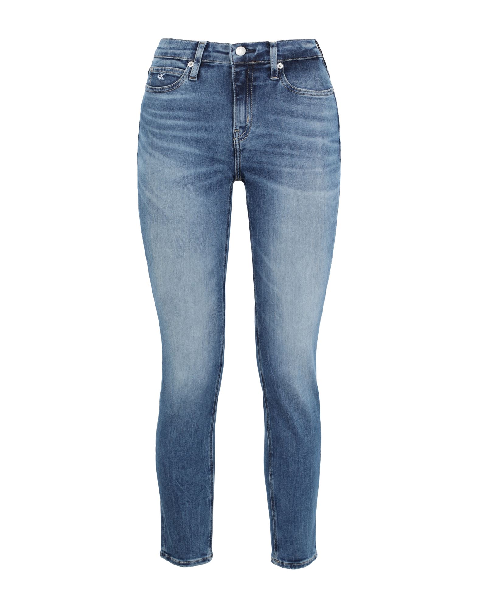 《セール開催中》CALVIN KLEIN JEANS レディース ジーンズ ブルー 24 コットン 80% / ポリエステル 17% / ポリウレタン 3% MID RISE SKINNY ANKLE