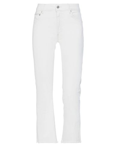 Woman Jeans White Size 27 Cotton, Elastane