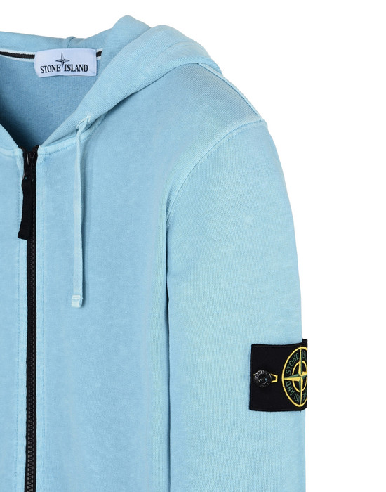 Stone island zip up best sale hoodie blue