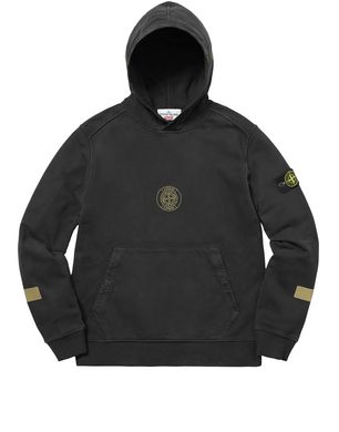 Mens black discount stone island hoodie