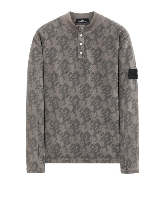 43200694wr - FLEECEWEAR STONE ISLAND SHADOW PROJECT Sweatshirt 60409 LS MOCK NECK (PRINTED JERSINHO) PANAMA WEAVED COTTON CHENILLE ENPHATIZING PRINT - GARMENT DYED STONE ISLAND SHADOW PROJECT - 0