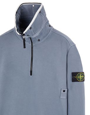 stone island garment dyed brushed cotton fleece half zip sweatshirt